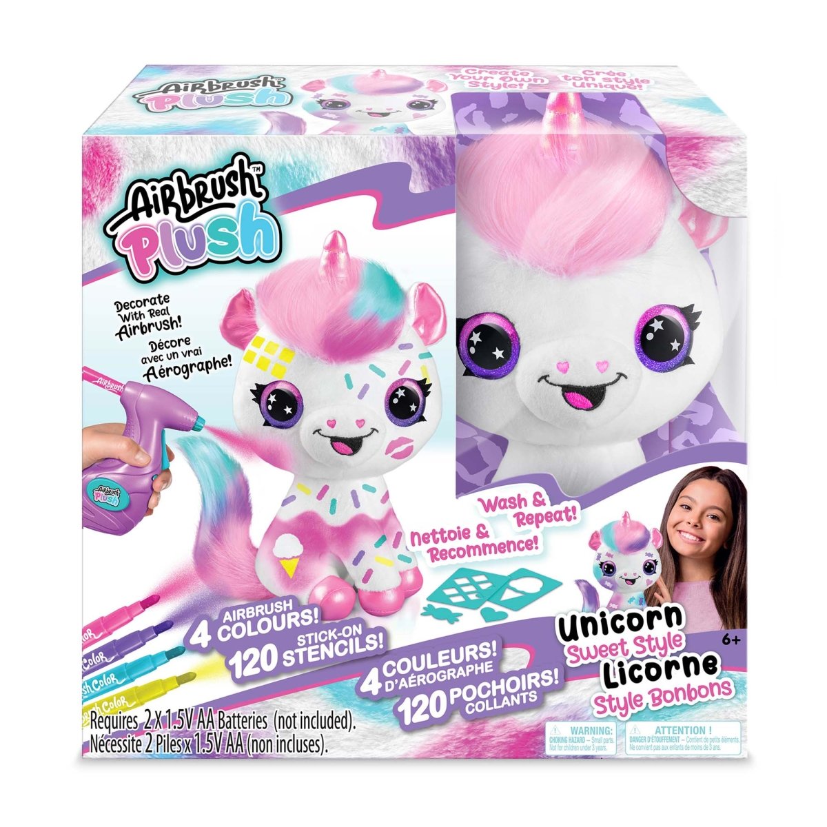 DANAWARES Toys & Games Airbrush Unicorn Plush, 1 Count 850033017526