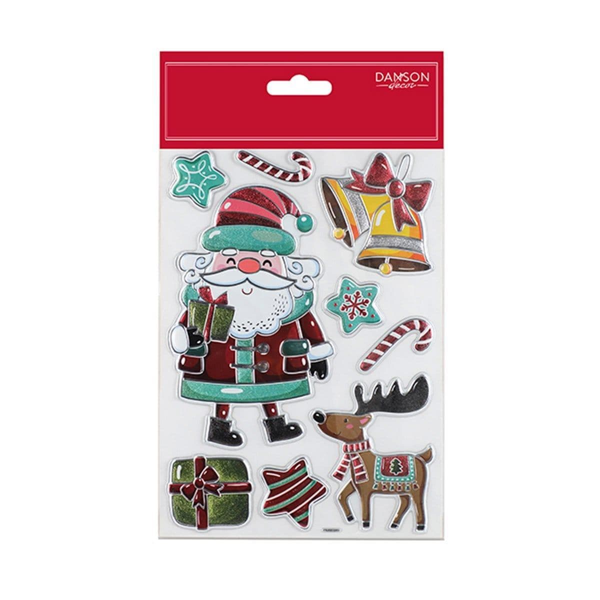 Buy Christmas Christmas Puffy Sticker with Foil Trim - Assortment - 1/pk sold at Party Expert