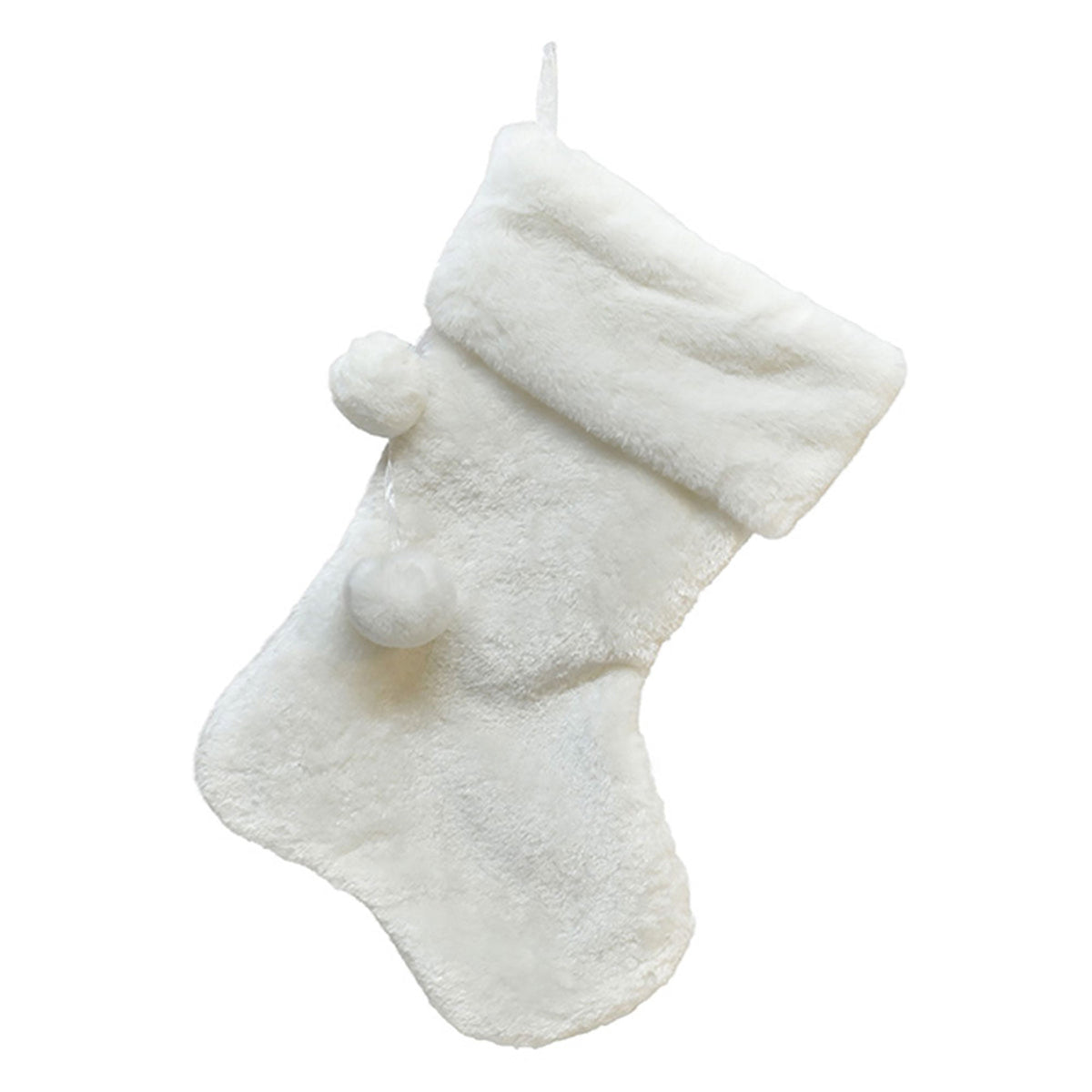 DANSON DECOR Christmas Faux Fur Christmas Stocking with Pompoms, 18 Inches, 1 Count 062615941369