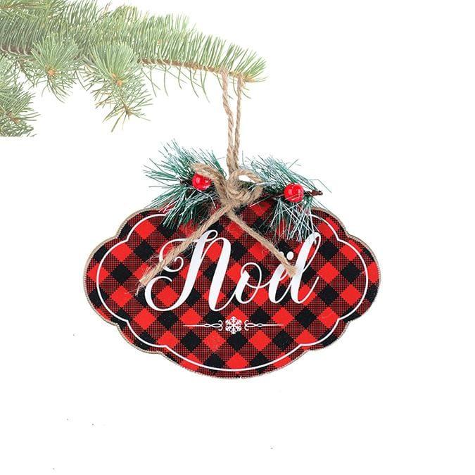 Buy Christmas Noël Plaid Ornament sold at Party Expert