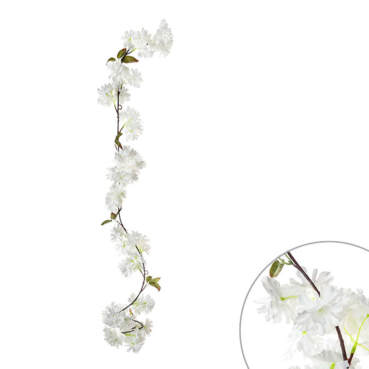 DANSON DECOR Decorations Cherry Blossom Garland, White Cream, 59 Inches, 1 Count