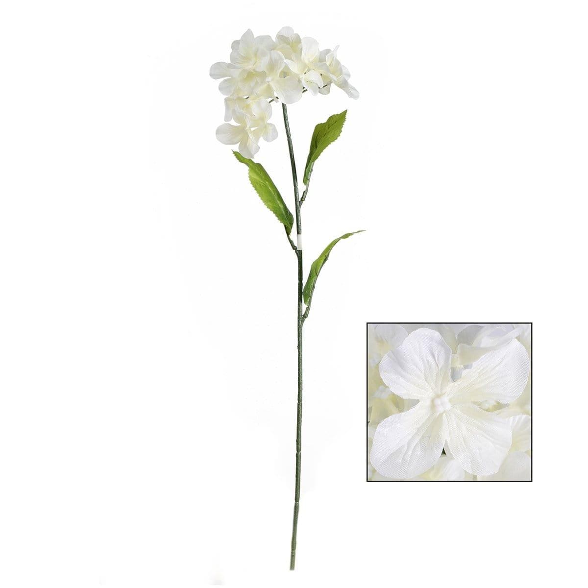 Buy Decorations Hydrangea Stem - Cream sold at Party Expert