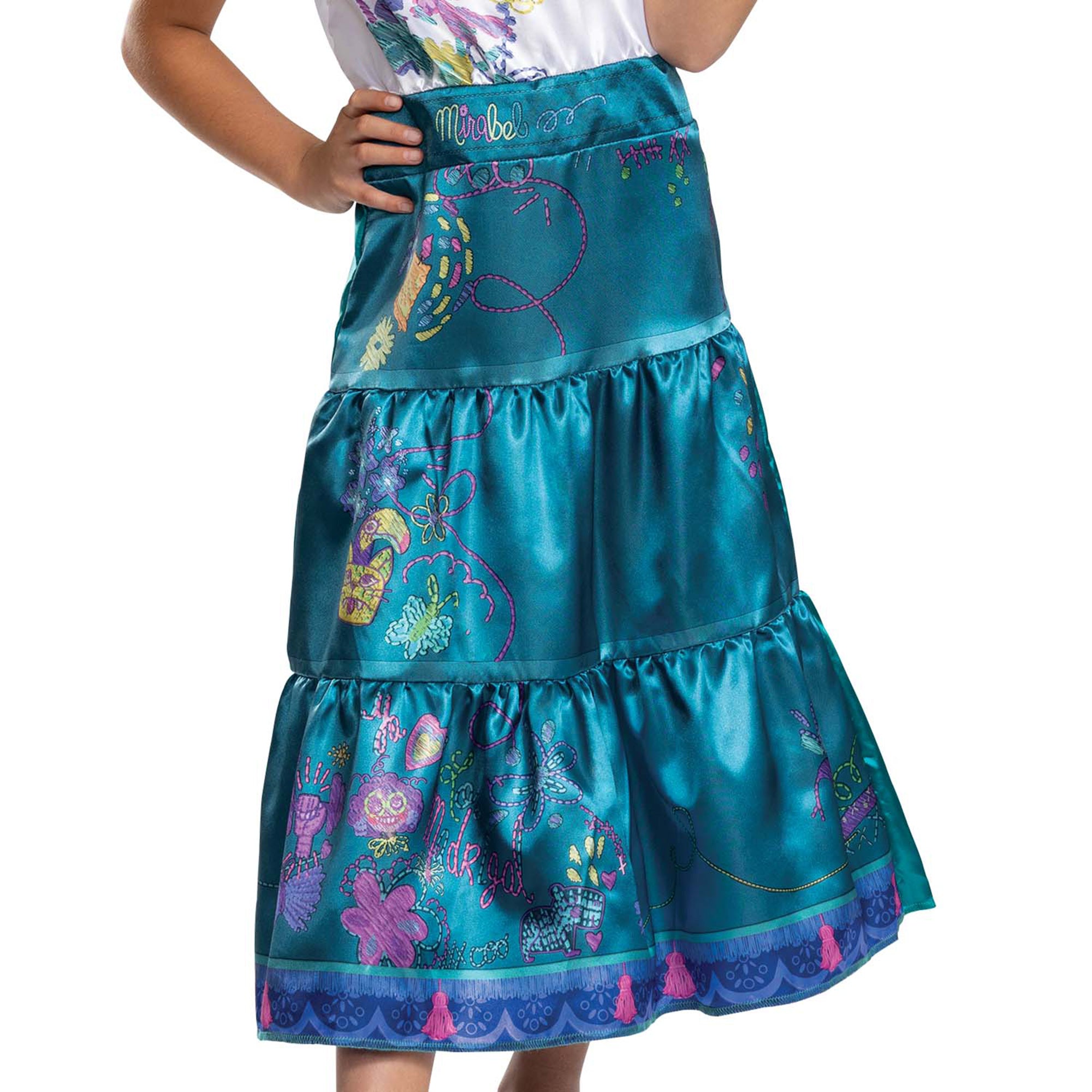 Costume classique de Mirabel pour enfants, Disney Encanto, Robe fleurie  bleue