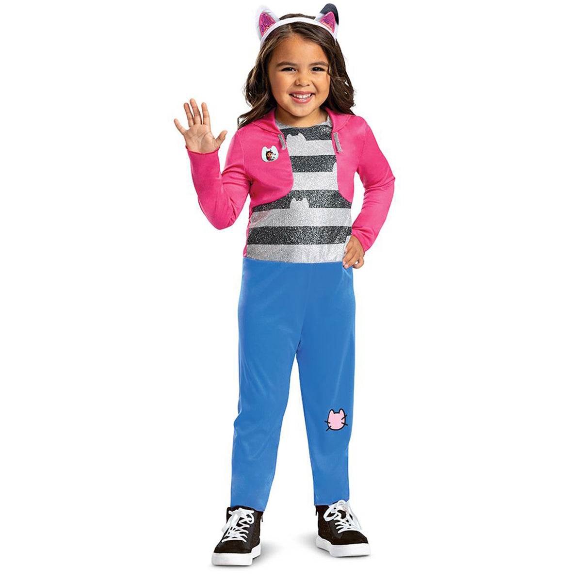 DISGUISE (TOY-SPORT) Costumes Gabby's Dollhouse Gabby Classic Costume for Toddlers, Blue and Pink Jumpsuit
