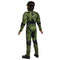 DISGUISE (TOY-SPORT) Costumes Halo Infinite Master Chief Muscle Costume for Kids, Green and Black Jumpsuit