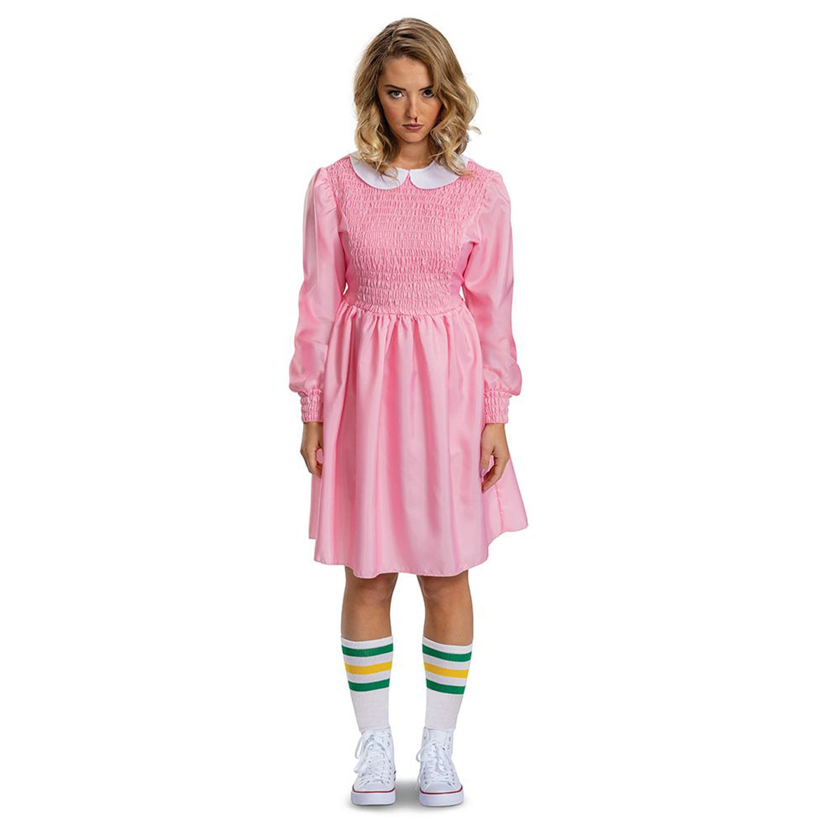 DISGUISE (TOY-SPORT) Costumes Stranger Things Eleven Deluxe Costume for Adults, Pink Dress with White Socks