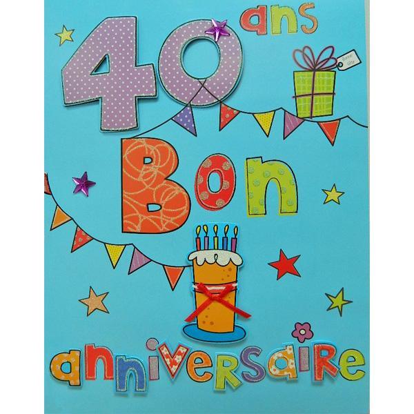 Buy Greeting Cards Gigantic Card - 40 Ans sold at Party Expert