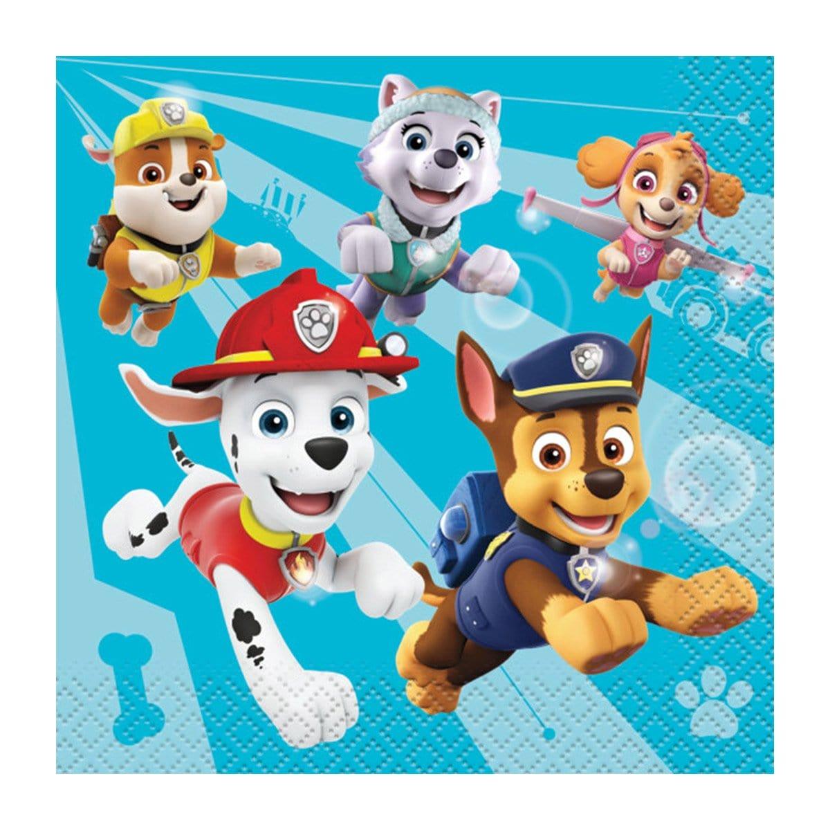 Buy Kids Birthday Paw Patrol beverage napkins, 16 per package sold at Party Expert