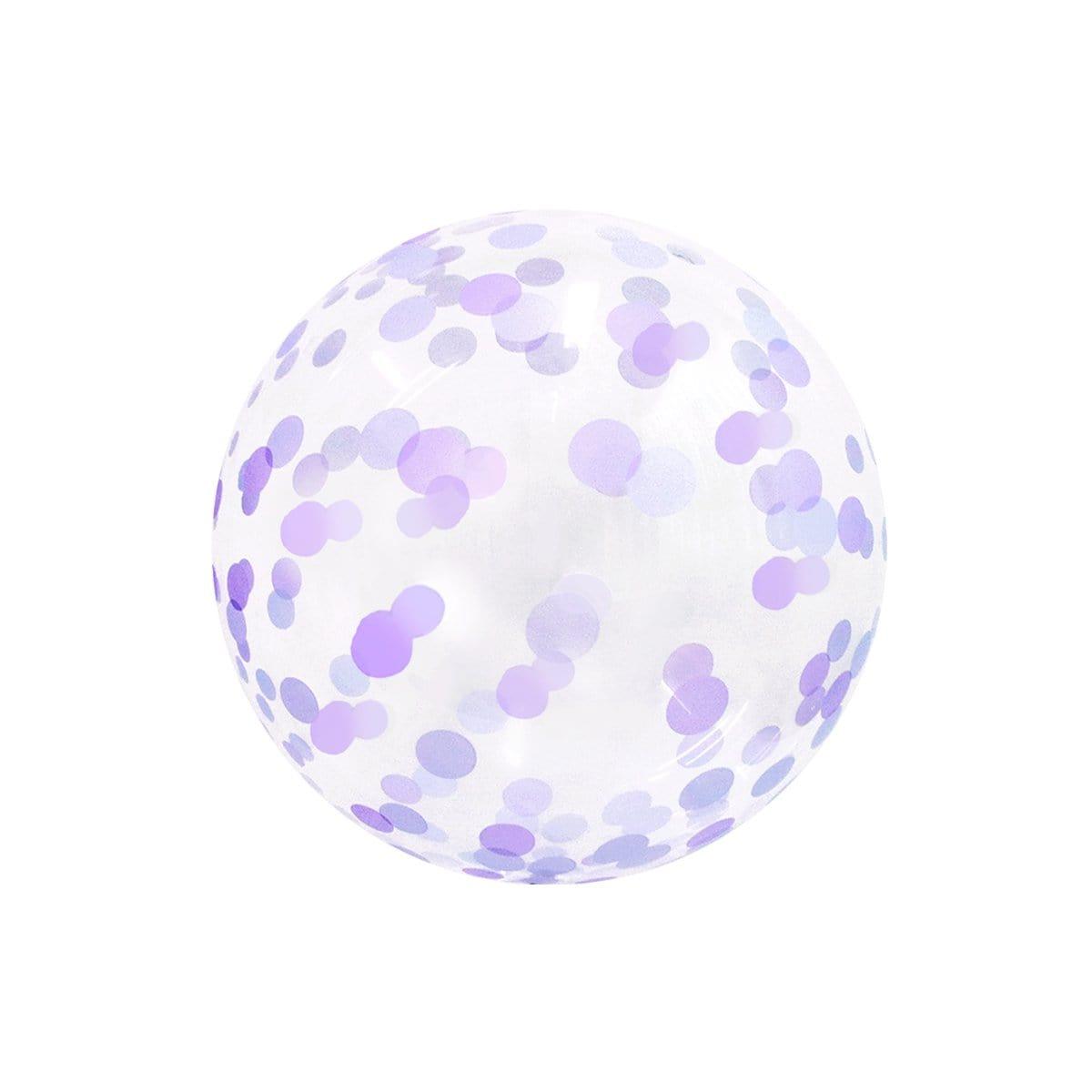 Buy Balloons Bubble Balloon, Confetti Purple, 18'' sold at Party Expert