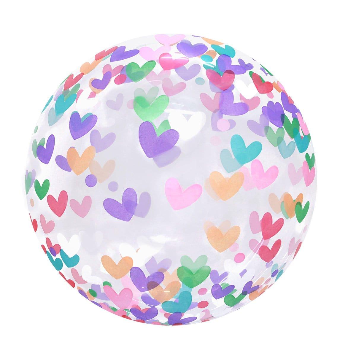 Buy Balloons Bubble Balloon HD - Multicolor hearts - 20'' sold at Party Expert