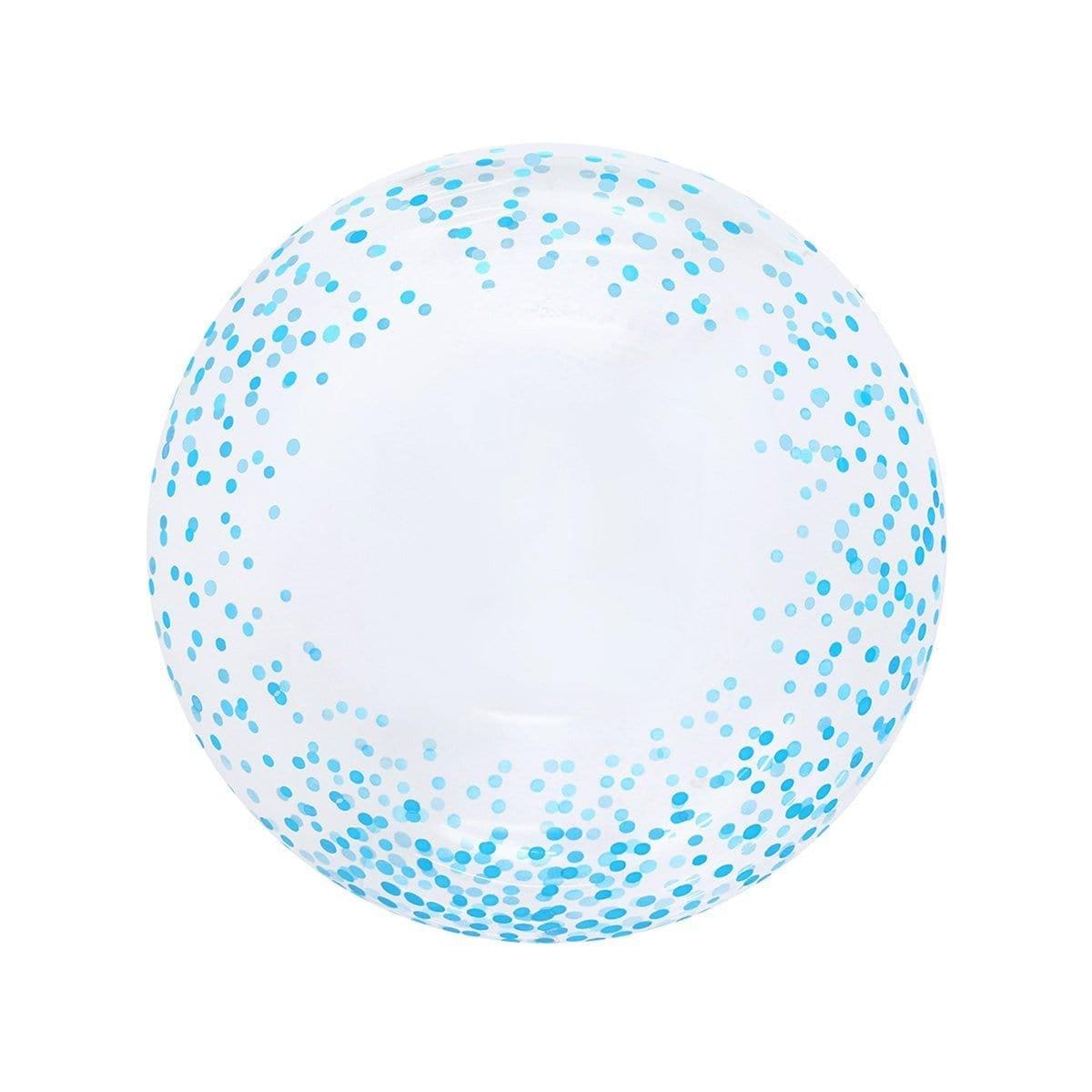 Buy Balloons HD Bubble Balloon, Blue Confetti, 20 Inches sold at Party Expert