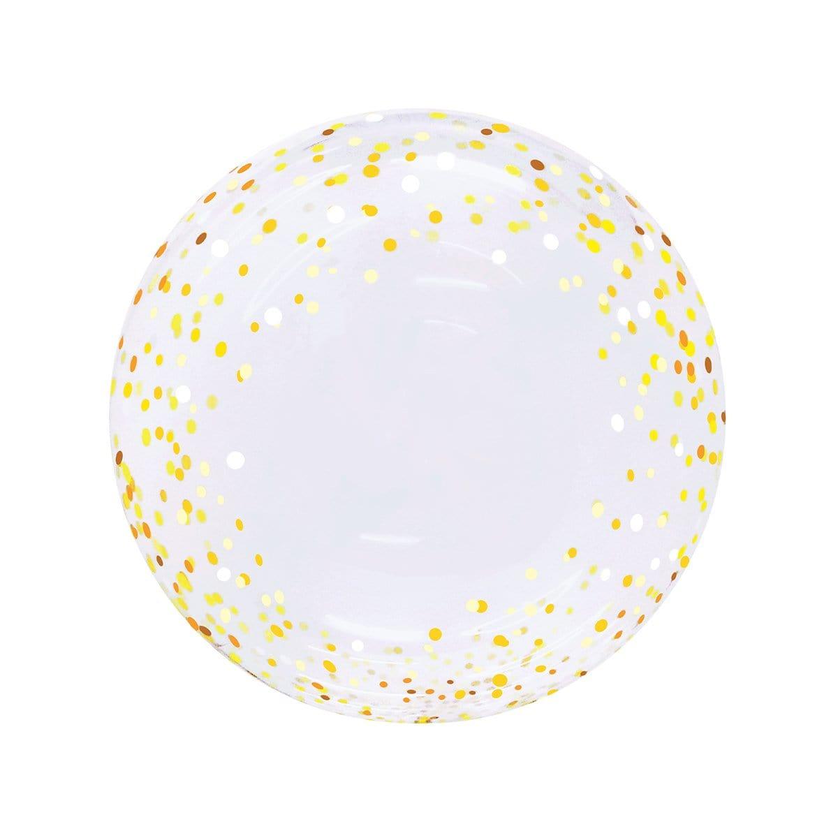 Buy Balloons HD Bubble Balloon, Gold Confetti, 20 Inches sold at Party Expert