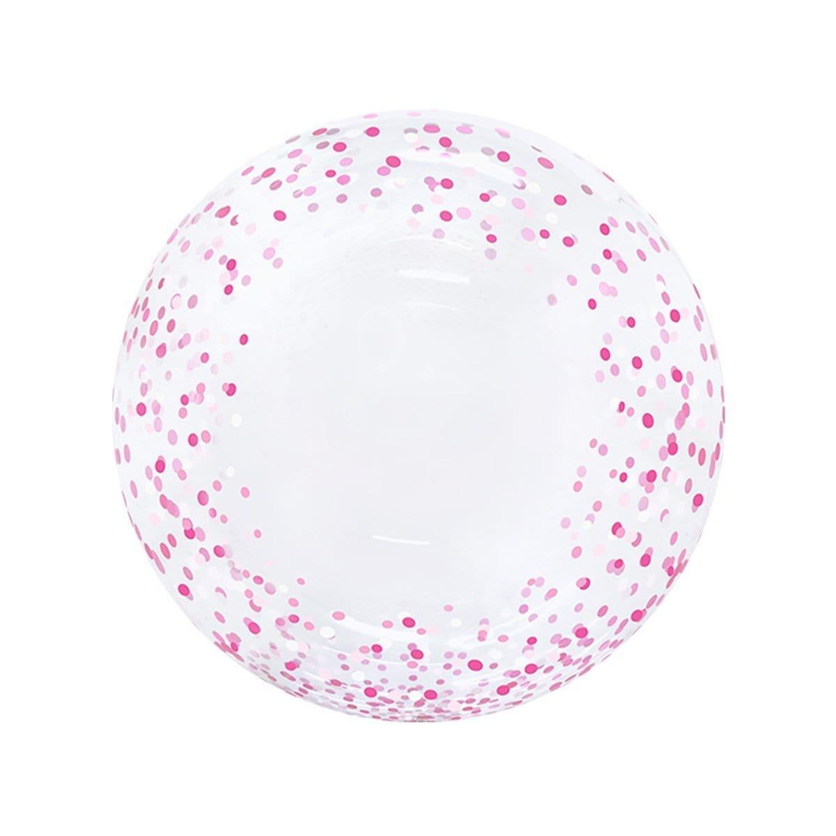 Buy Balloons HD Bubble Balloon, Pink Confetti, 20 Inches sold at Party Expert