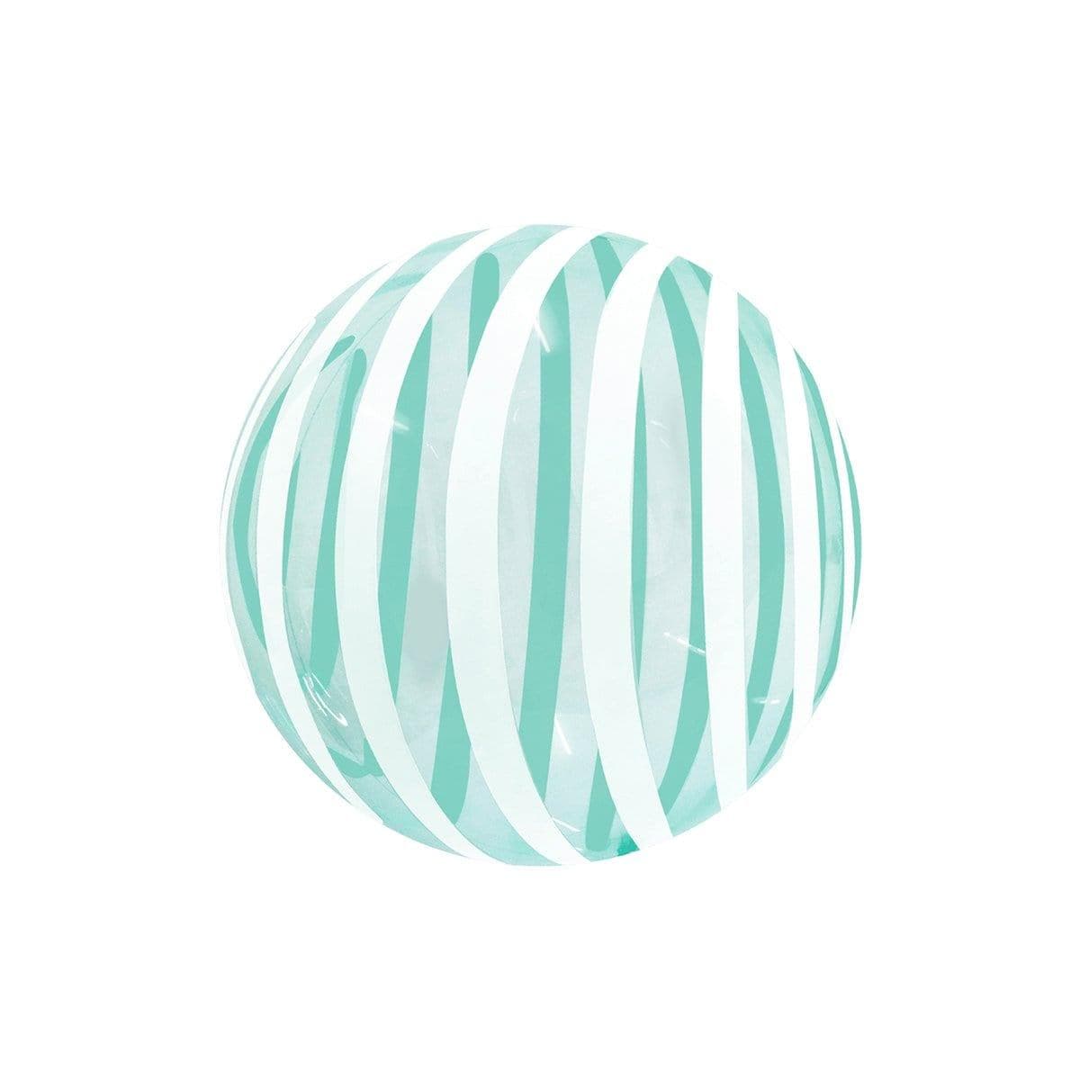 Buy Balloons Stripe Bubble Balloon, Green & White, 18 Inches sold at Party Expert