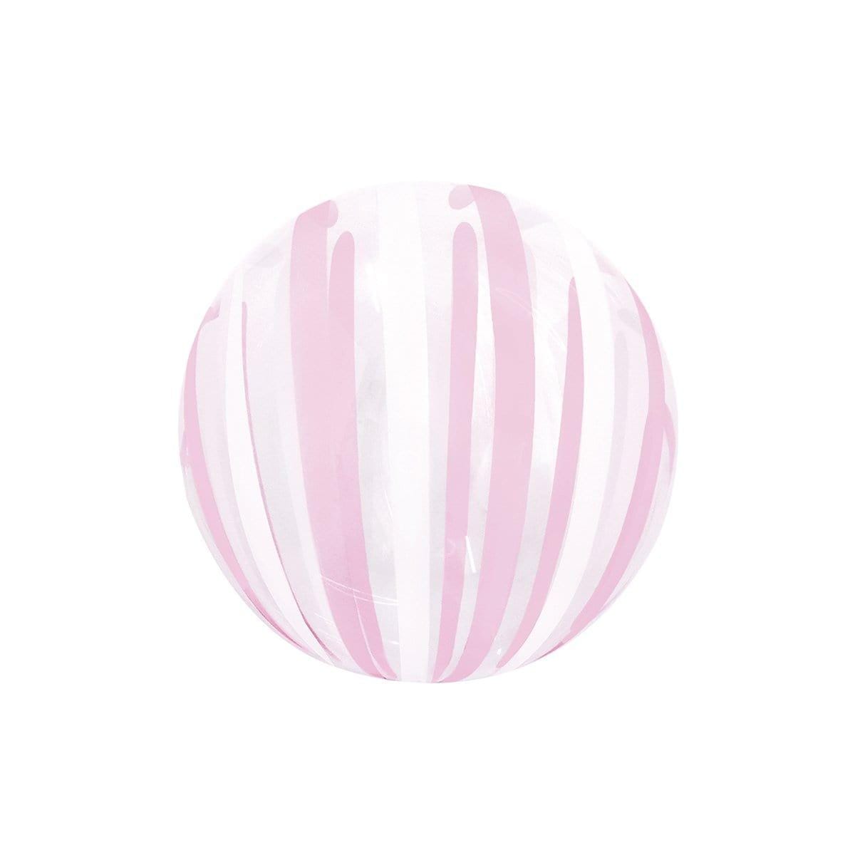 Buy Balloons Stripe Bubble Balloon, Pink & White, 18 Inches sold at Party Expert