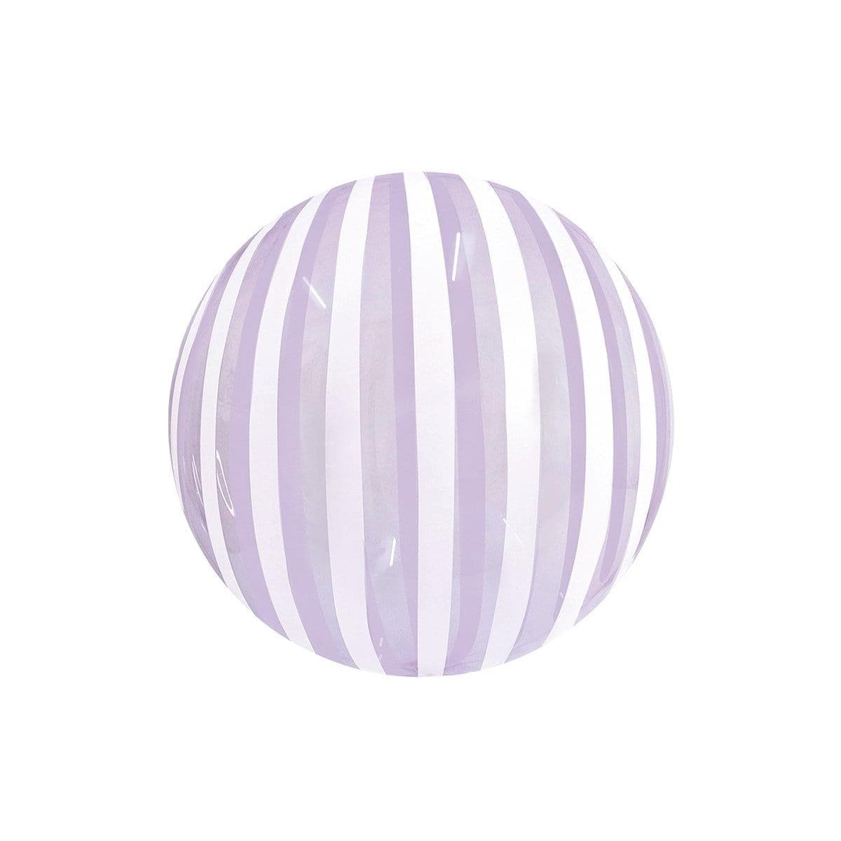 Buy Balloons Stripe Bubble Balloon, Purple & White, 18 Inches sold at Party Expert