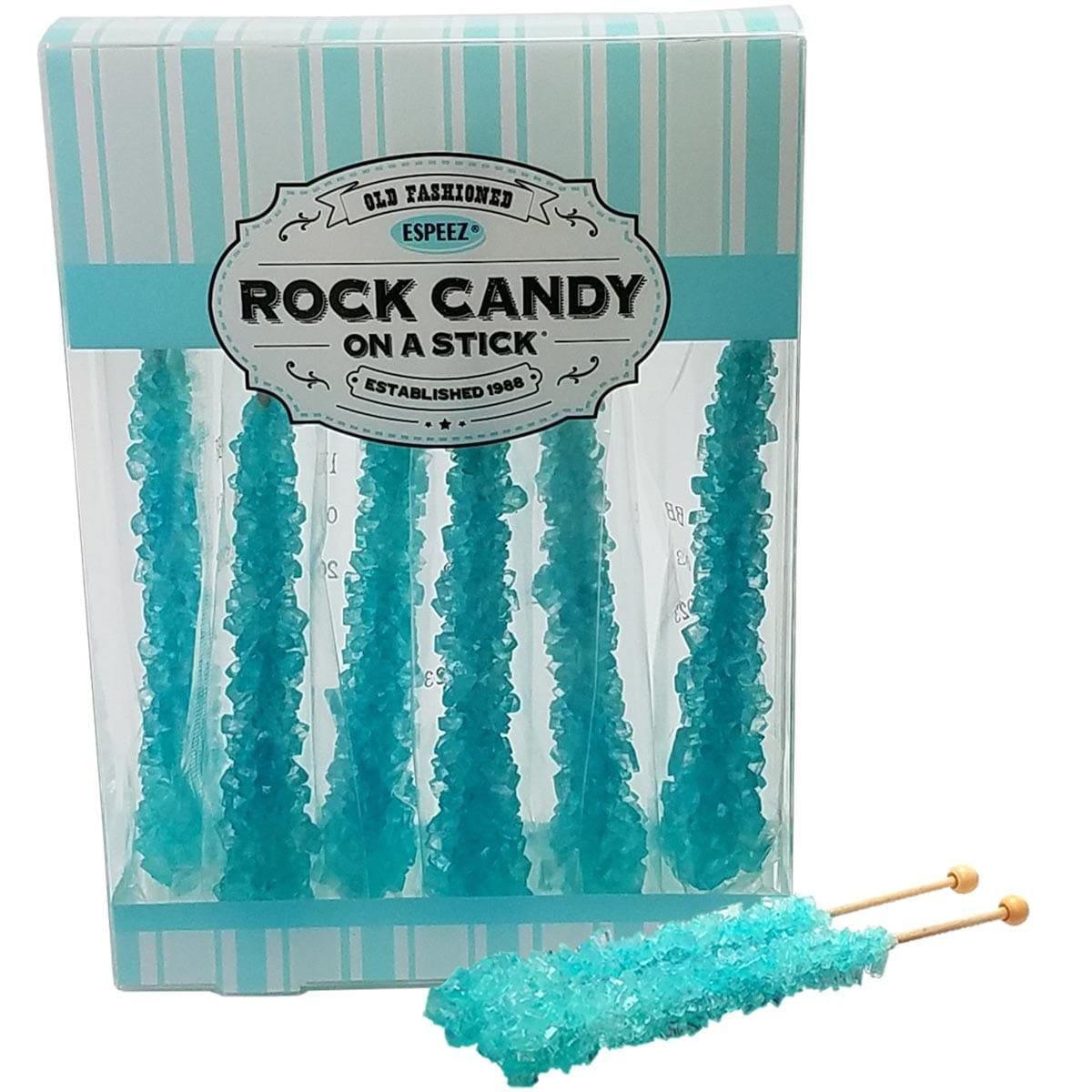 Buy Candy Light Blue Rock Candy On Stick, 6 Count sold at Party Expert