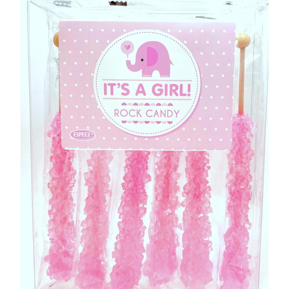 Buy Candy Pink Rock Candy On Stick, 6 Count sold at Party Expert