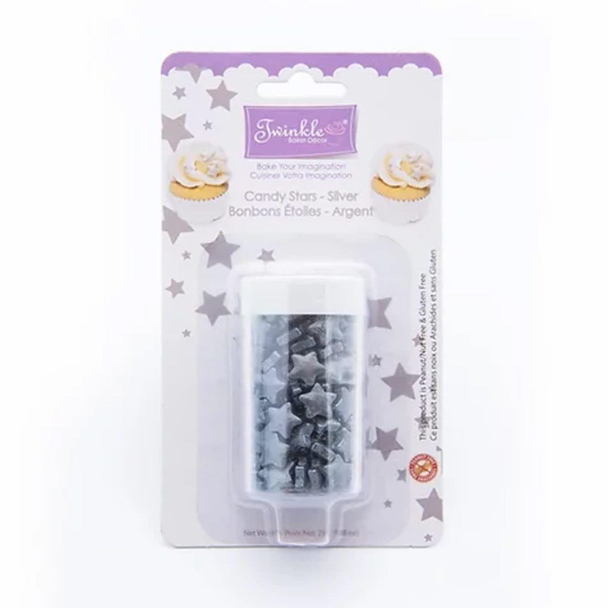 Buy Cake Supplies Silver Candy Stars, 25G sold at Party Expert