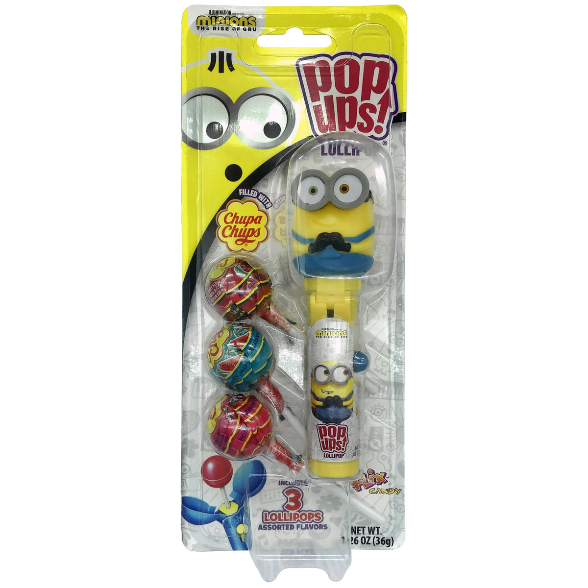LEESE ENTERPRISES Impulse Buying Minions Pop Ups Lollipop, Assortment, 1 Count