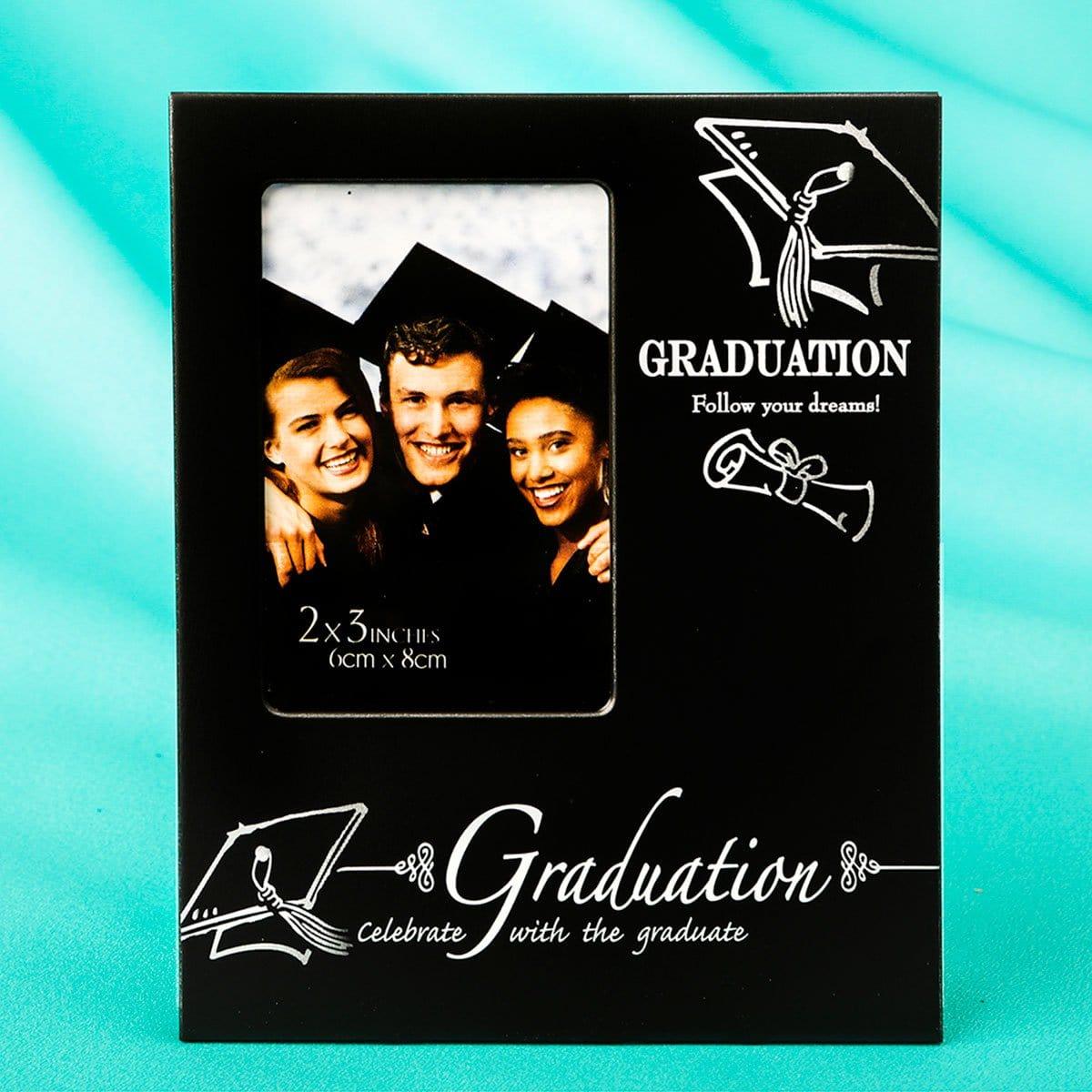 Graduation Frame 2 X 3 In. Black/silver Party Expert