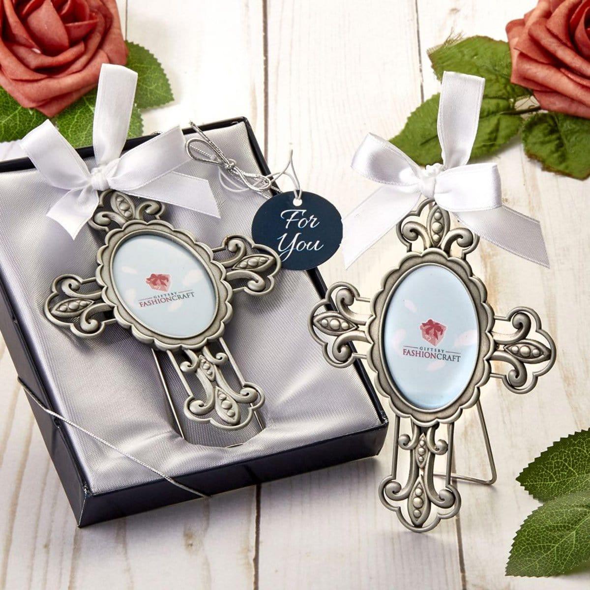 Buy Religious Cross Frame Ornament - Silver sold at Party Expert
