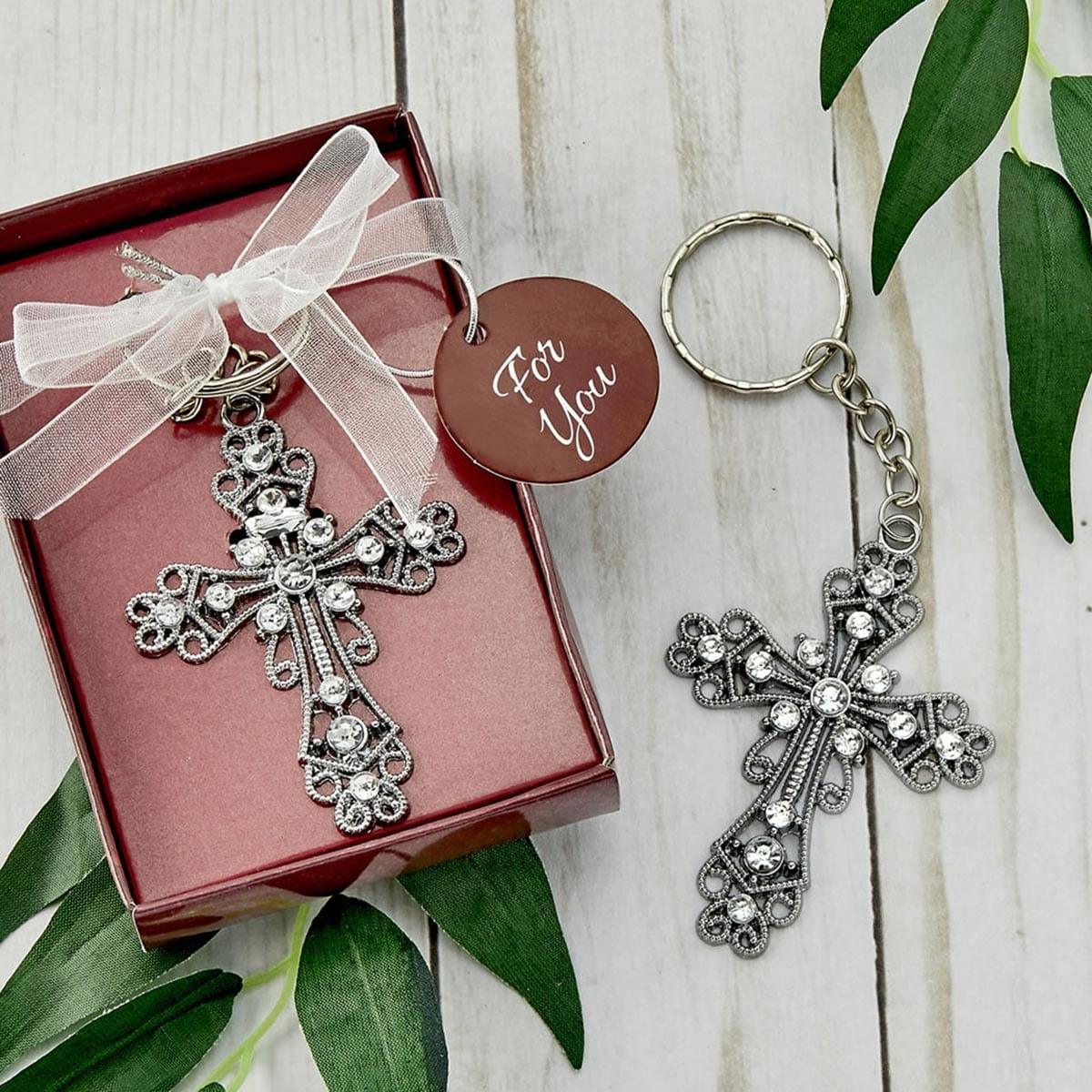 Buy Religious Cross Keychain - Silver sold at Party Expert