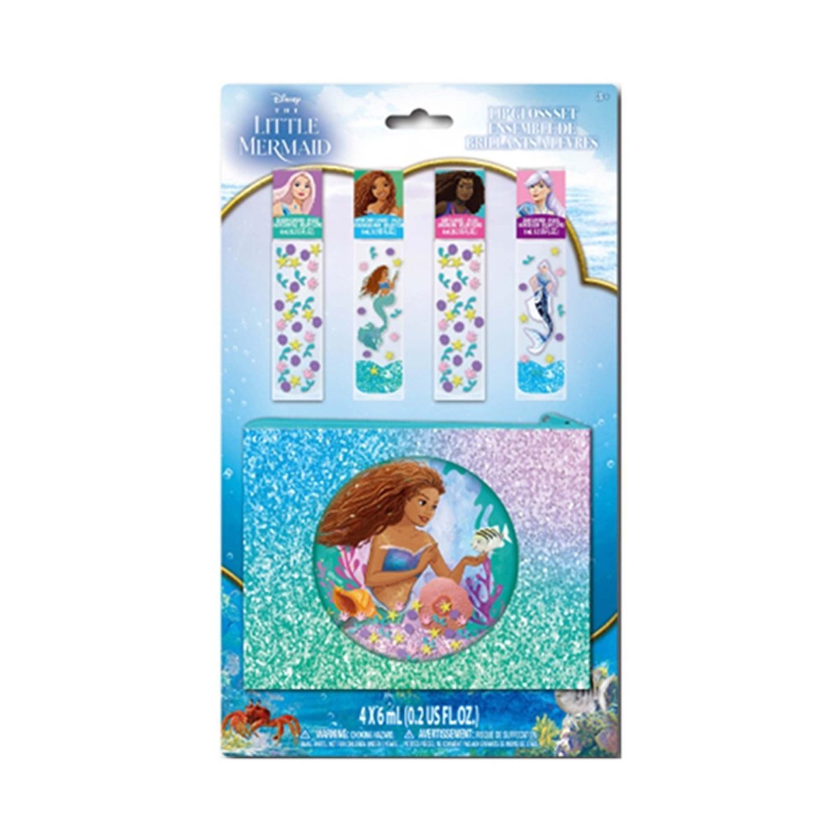 FILO IMPORT INC. Kids Birthday Disney The Little Mermaid Lip Gloss with Bag, 1 Count 719565485626
