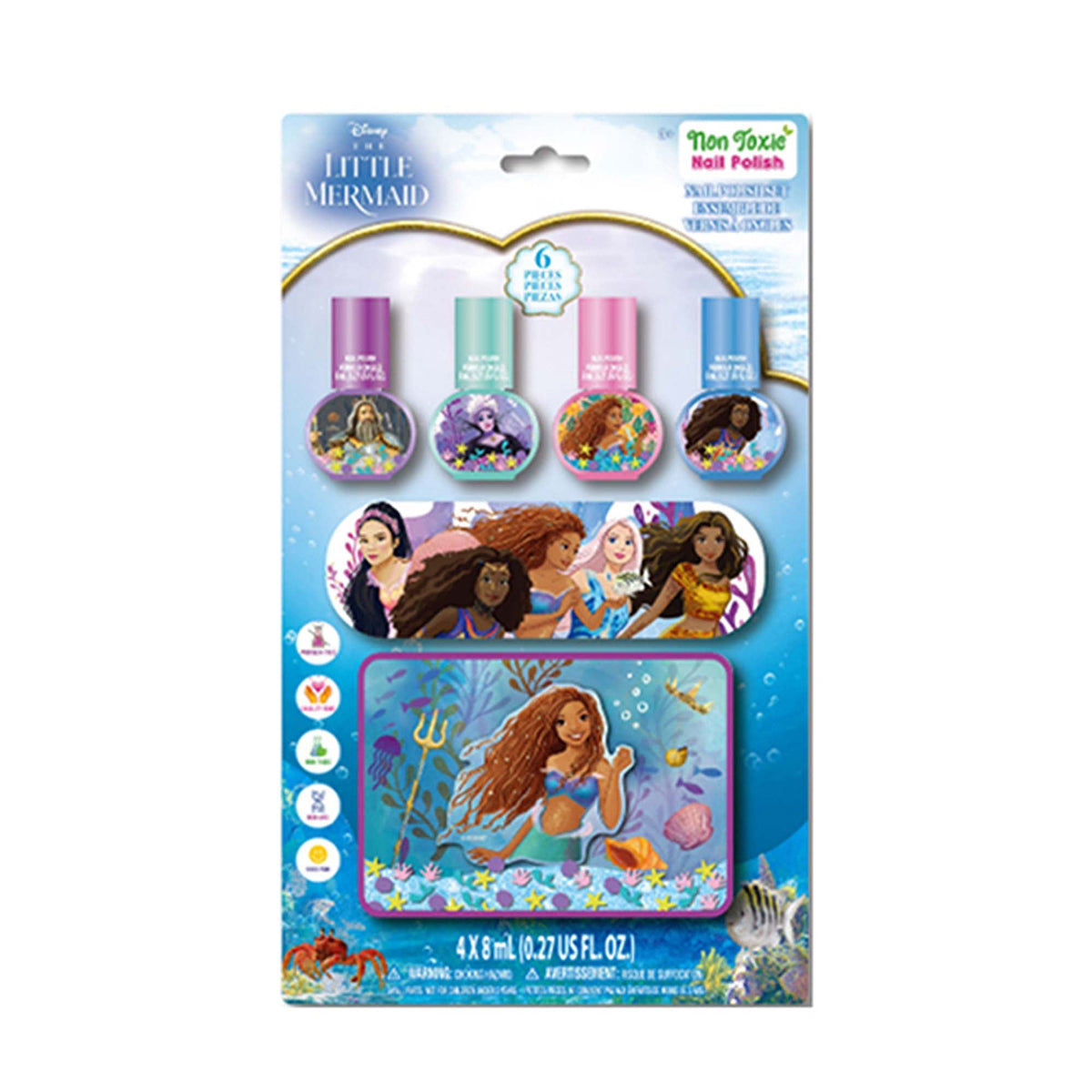 FILO IMPORT INC. Kids Birthday Disney The Little Mermaid Nail Polishes with Box, 1 Count 719565485602