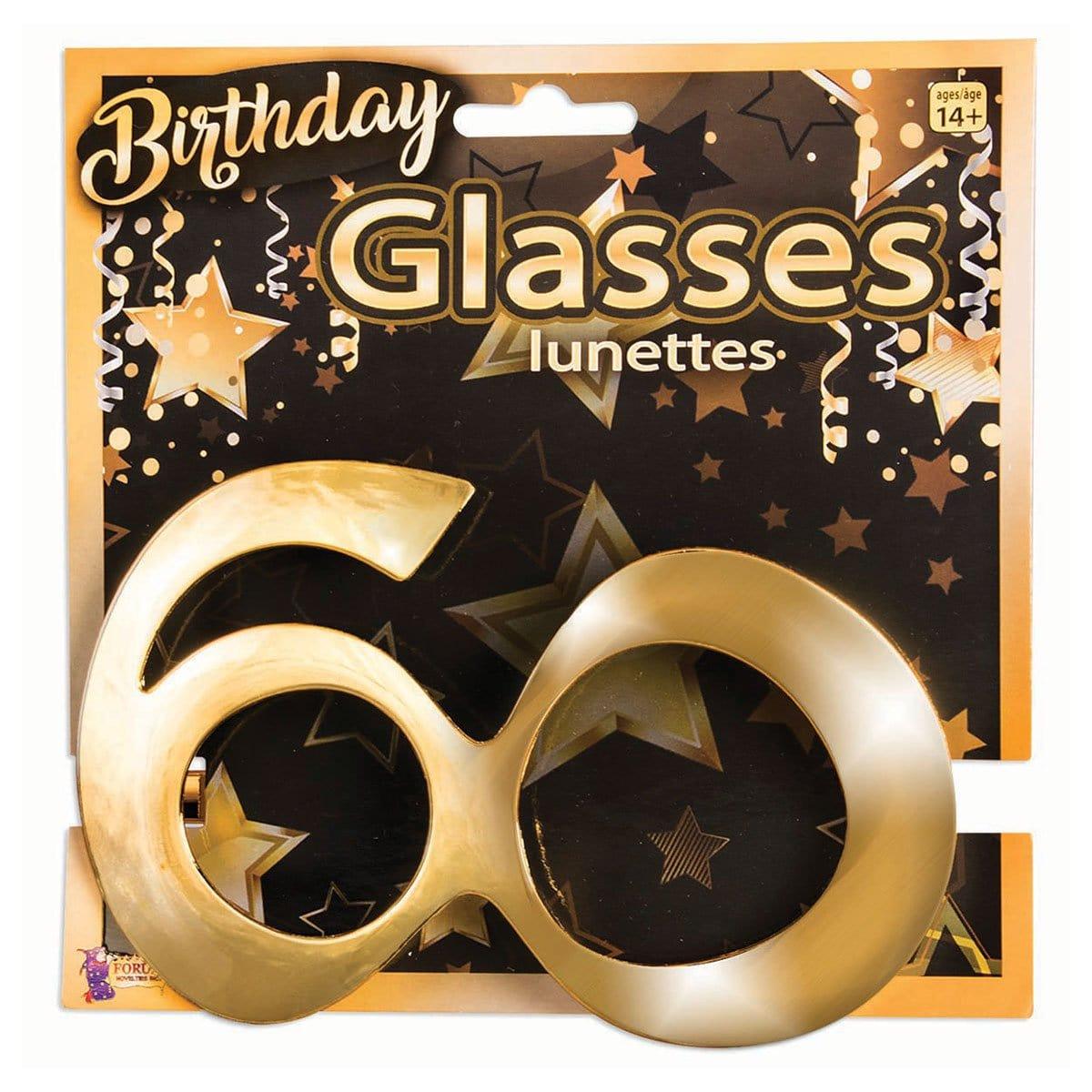Buy Age Specific Birthday Gold 60th birthday glasses sold at Party Expert