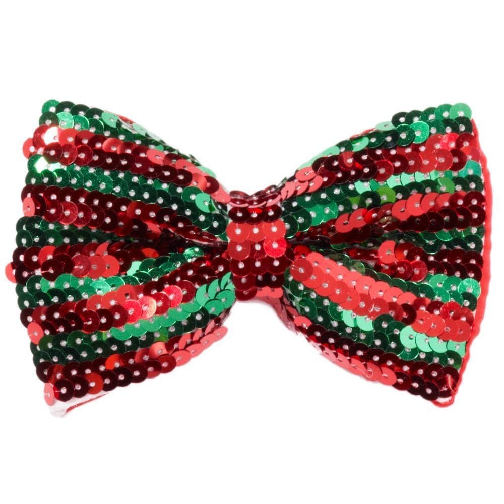 Buy Christmas Sequined Bowtie - Green & Red sold at Party Expert