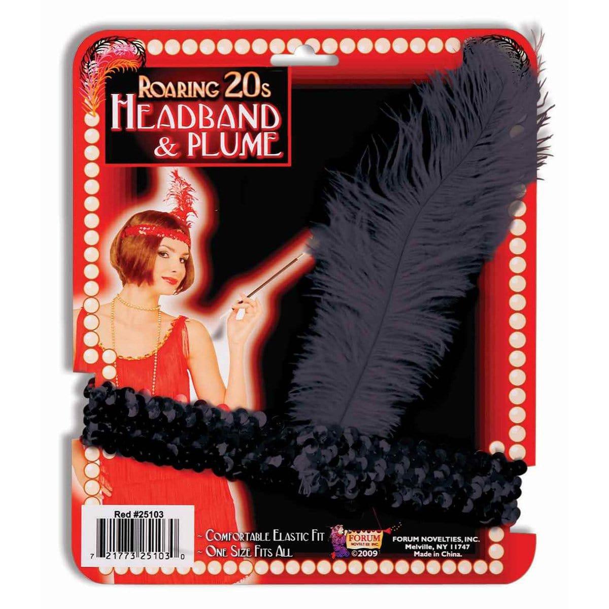 Buy Costume Accessories Black flapper headband for adults sold at Party Expert