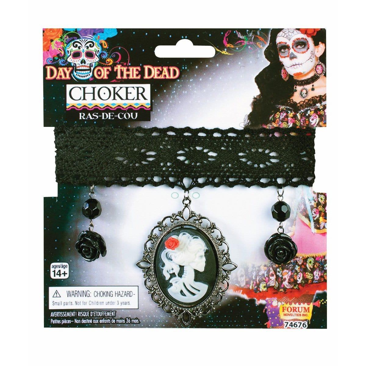 Buy Costume Accessories Day of the dead cameo choker sold at Party Expert