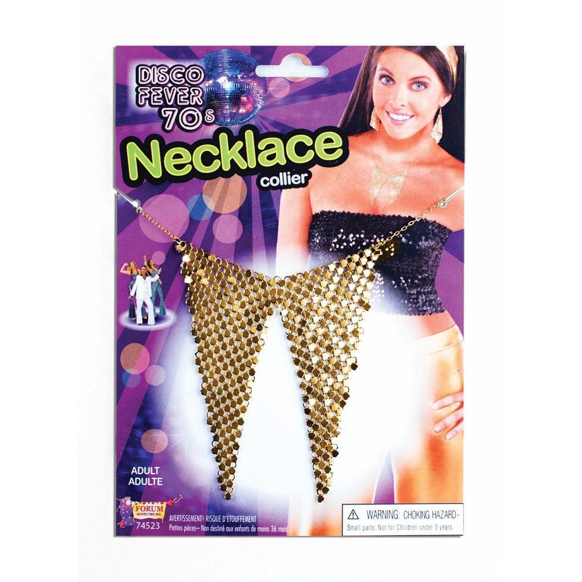Buy Costume Accessories Gold disco drop necklace sold at Party Expert