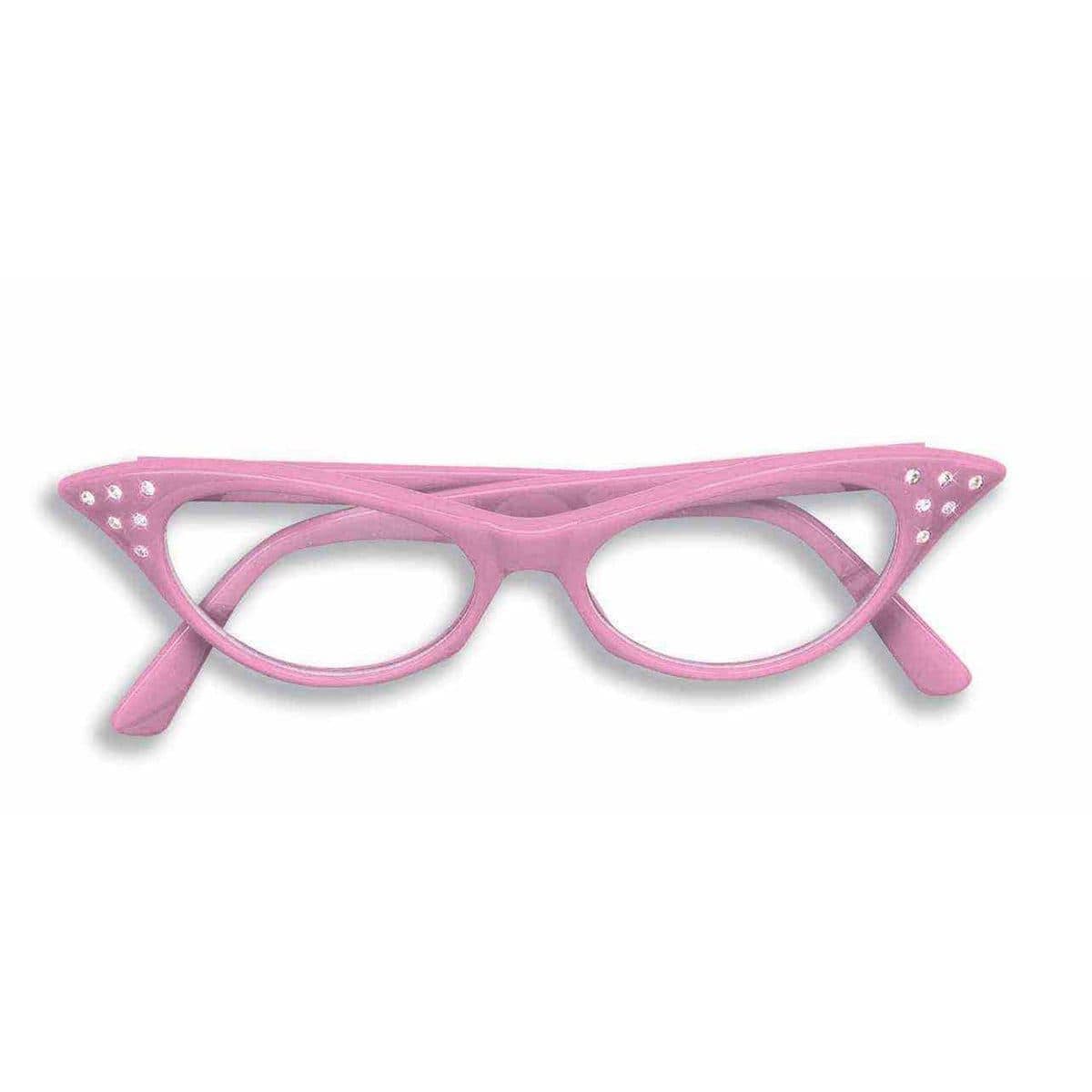 Buy Costume Accessories Pink 50's rhinestone glasses sold at Party Expert