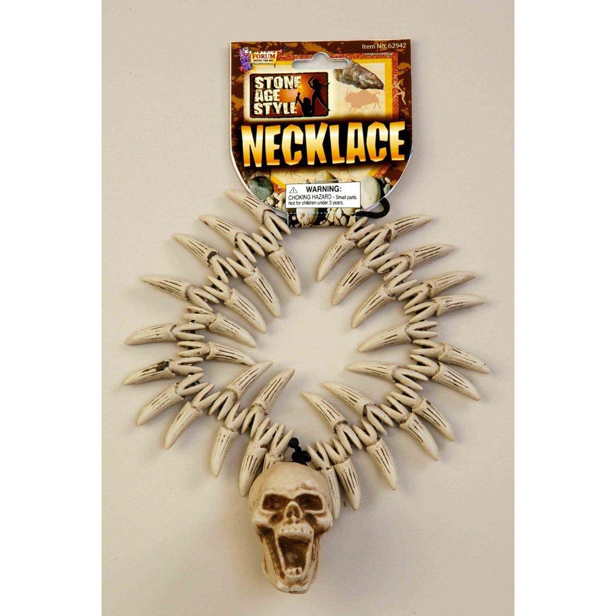 Buy Costume Accessories Prehistoric skull & teeth necklace sold at Party Expert