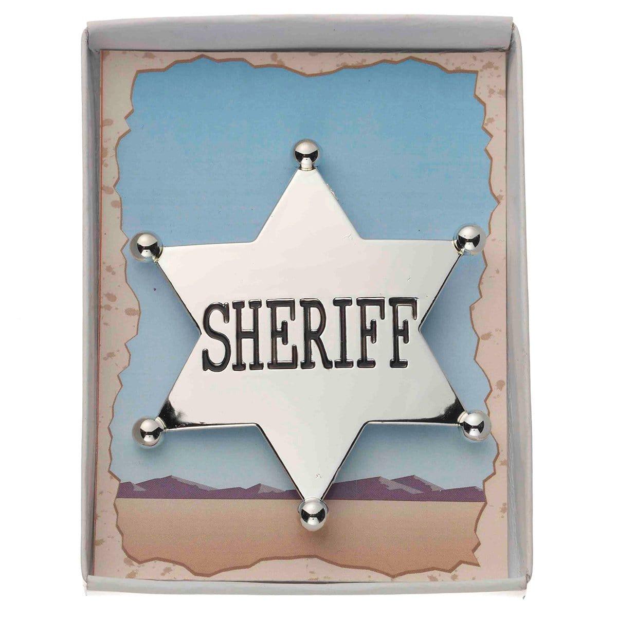 Buy Costume Accessories Silver sheriff badge sold at Party Expert