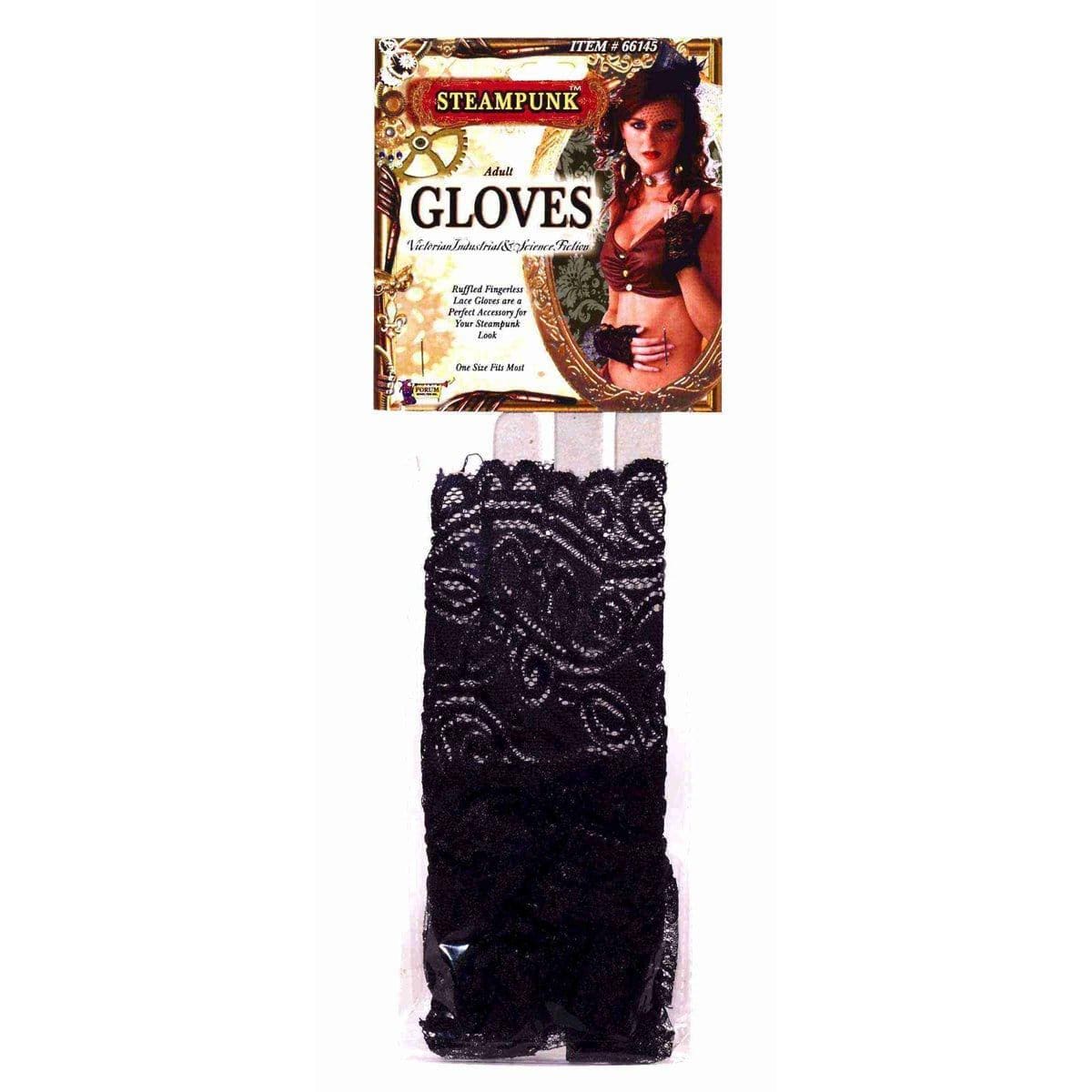 Buy Costume Accessories Steampunk black lace gloves for adults sold at Party Expert