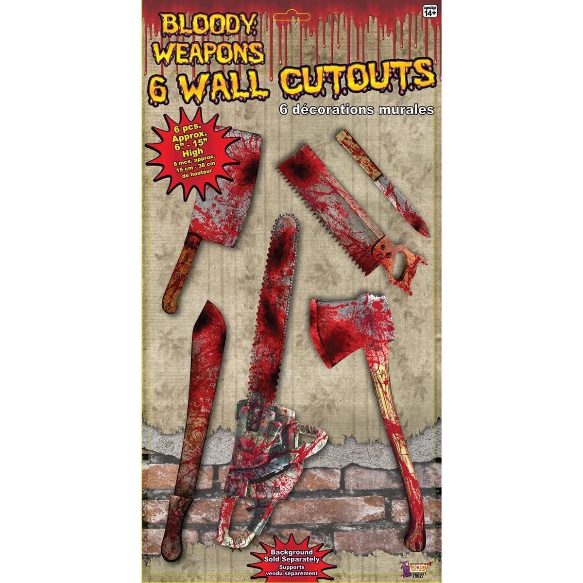 Buy Halloween Bloody weapon cutouts, 6 per package sold at Party Expert