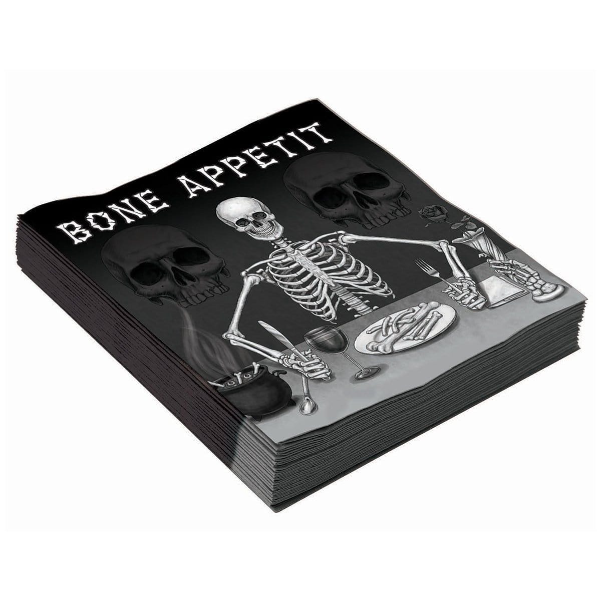 Buy Halloween Bone Appetit lunch napkins, 16 per package sold at Party Expert