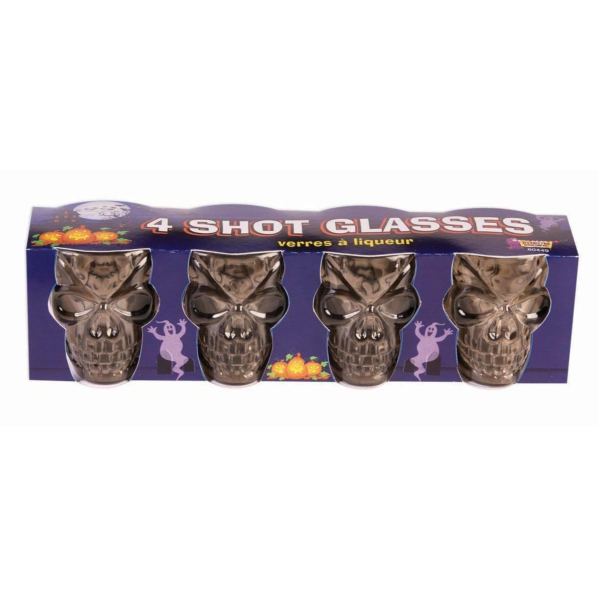 Buy Halloween Skull shooter glasses, 4 per package sold at Party Expert