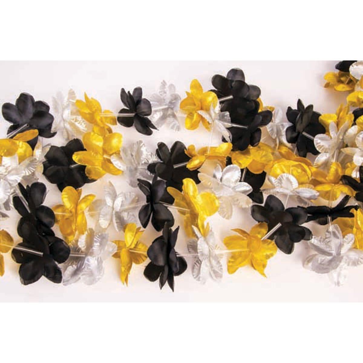 Buy Theme Party Black, Gold & Silver Flower Luau Garland sold at Party Expert
