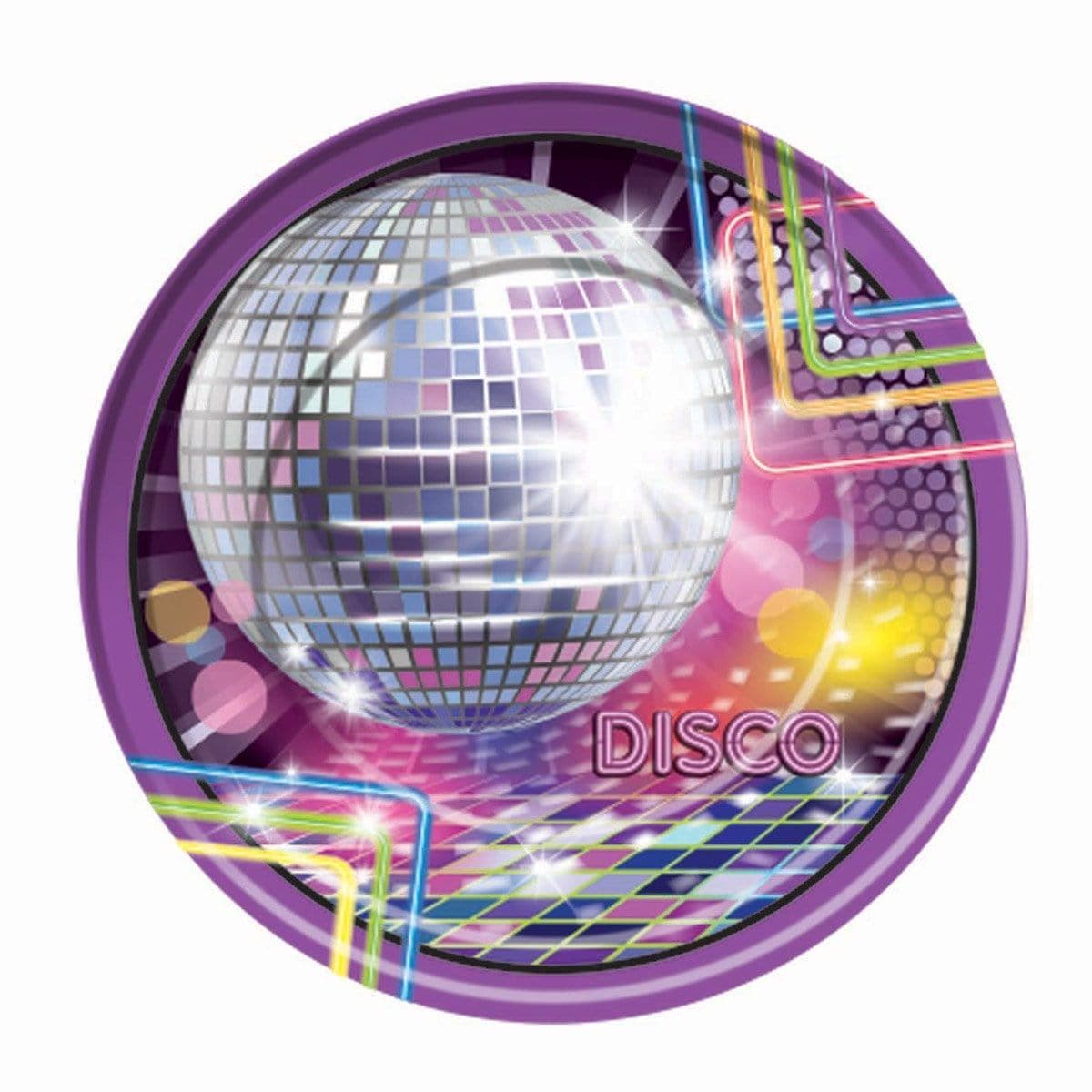 Buy Theme Party Disco Fever Paper Plates 9 Inches, 8 per Package sold at Party Expert