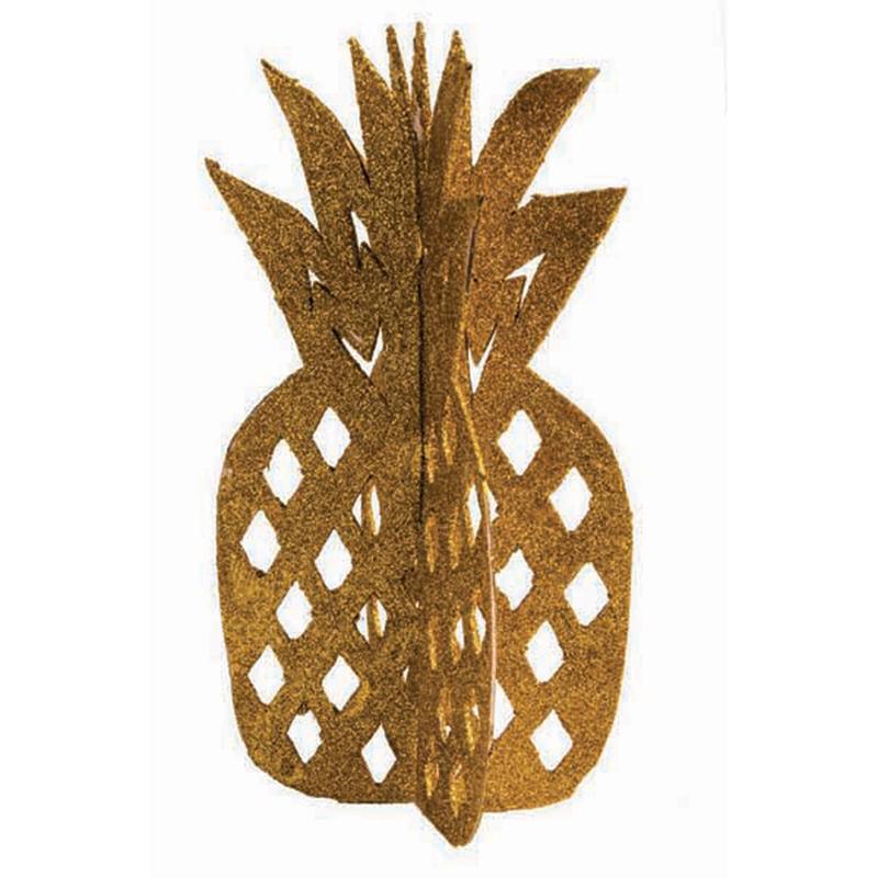 Buy Theme Party Gold Glitter Pineapple Centerpiece sold at Party Expert
