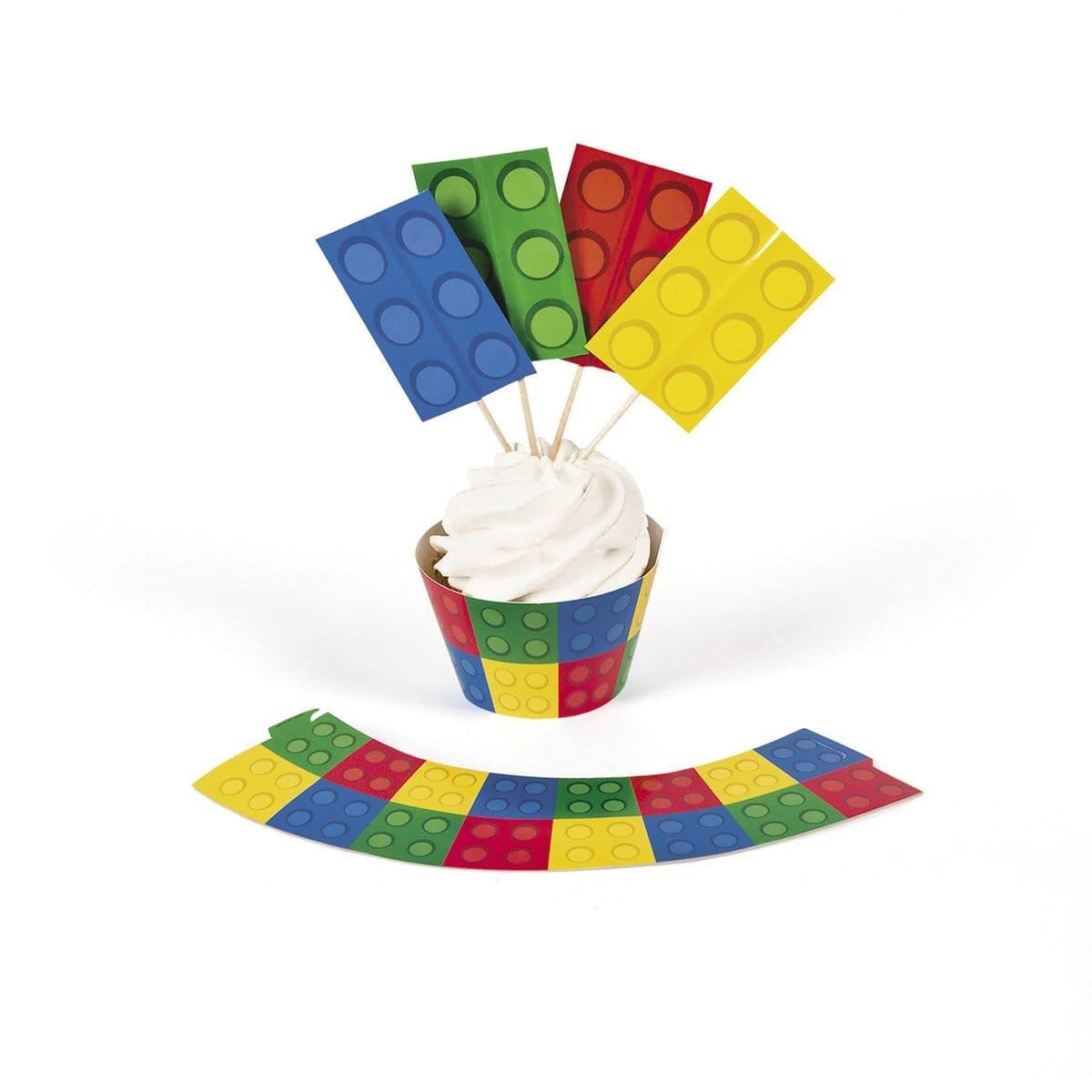 Buy Kids Birthday Block Party cupcake kit, 100 per package sold at Party Expert