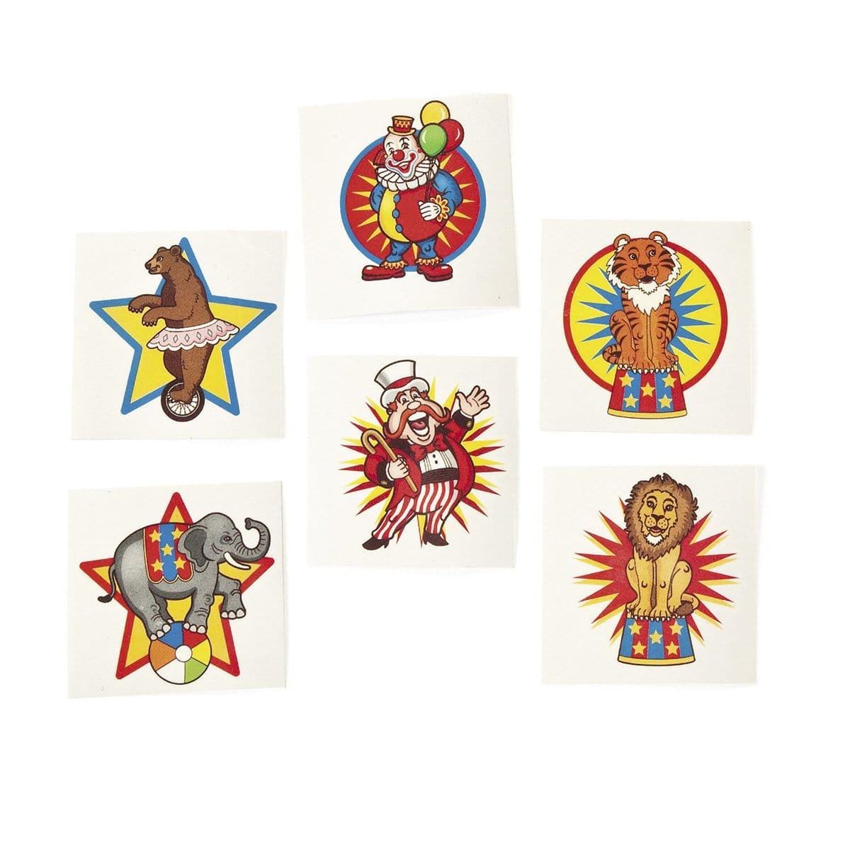 Buy Kids Birthday Carnival temporary tattoos, 36 per package sold at Party Expert