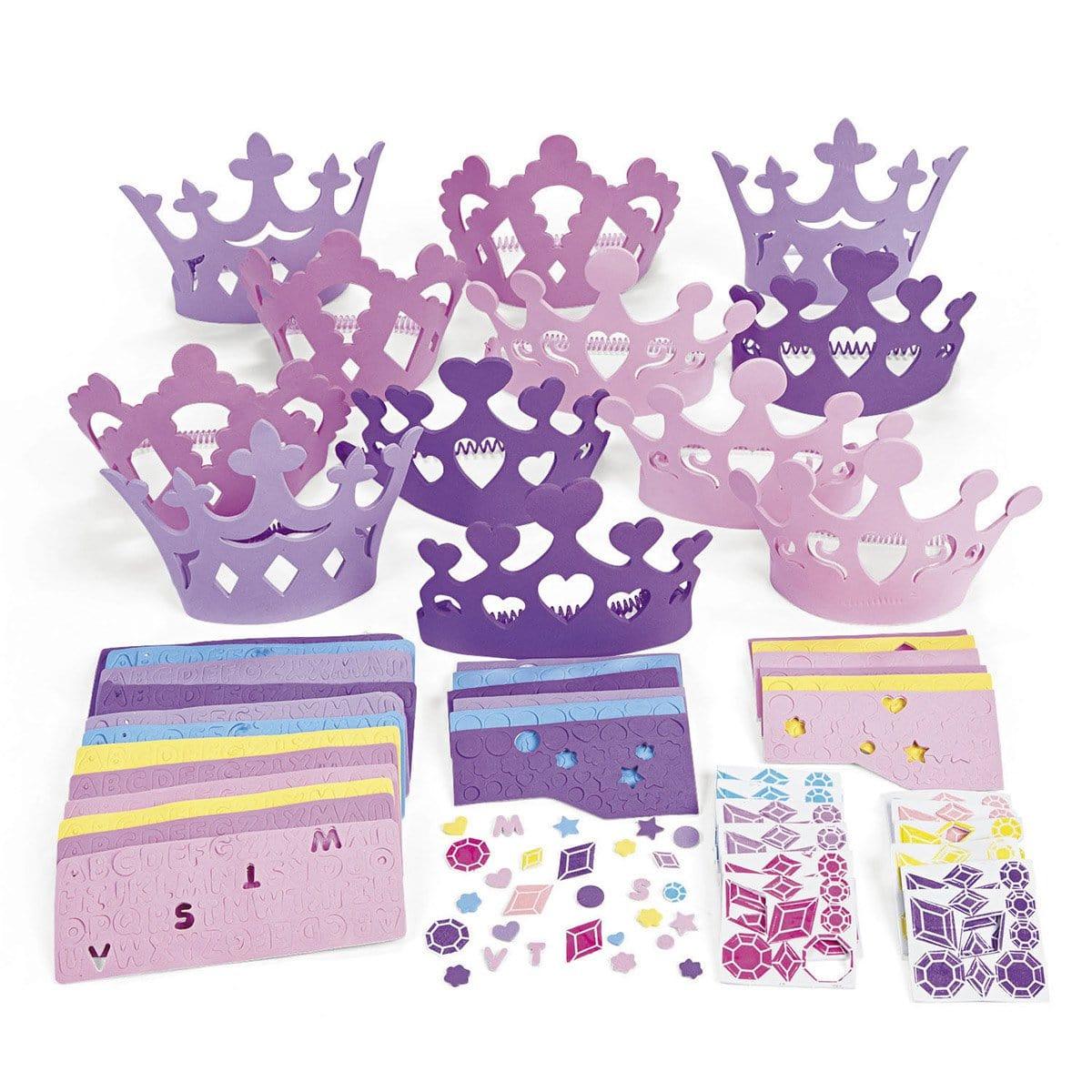 Buy Kids Birthday Customizable princess crown kit, 12 per package sold at Party Expert