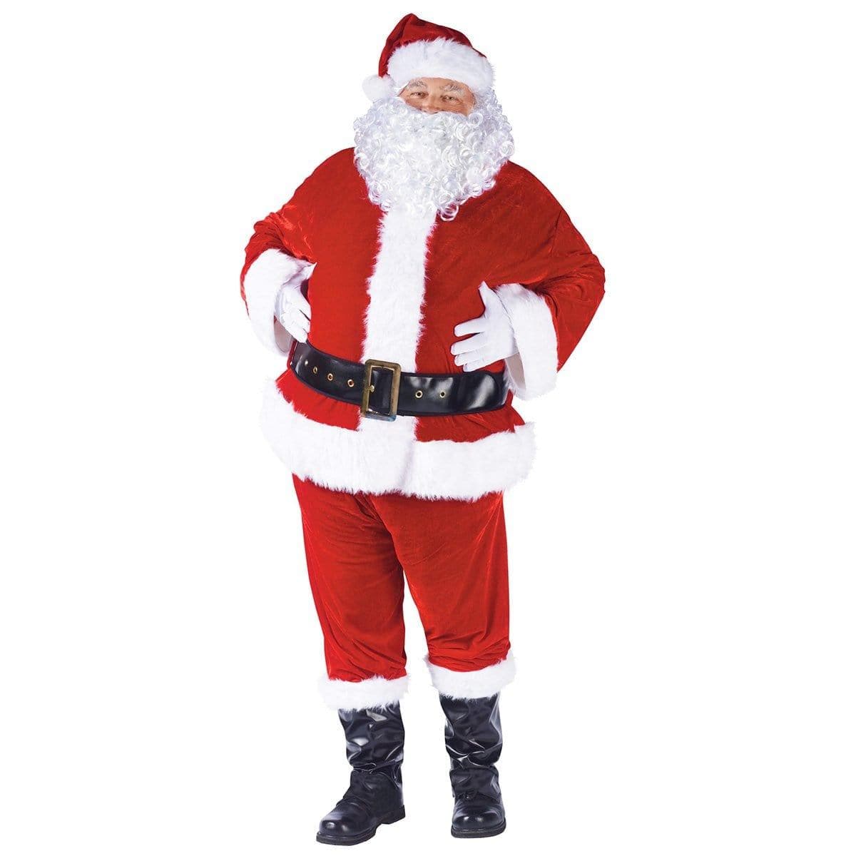 Buy Christmas Complete Velour Santa Claus Costume Suit, Standard size sold at Party Expert