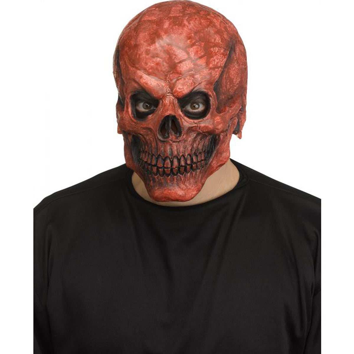 FUN WORLD Costume Accessories Red Realistic Skull Mask for Adults 071765086257