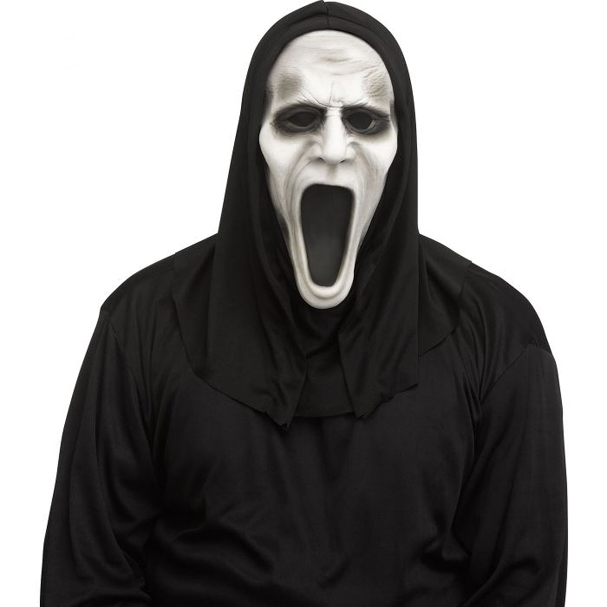 FUN WORLD Costume Accessories Silent Screamer Mask with Hood for Adults 071765143936